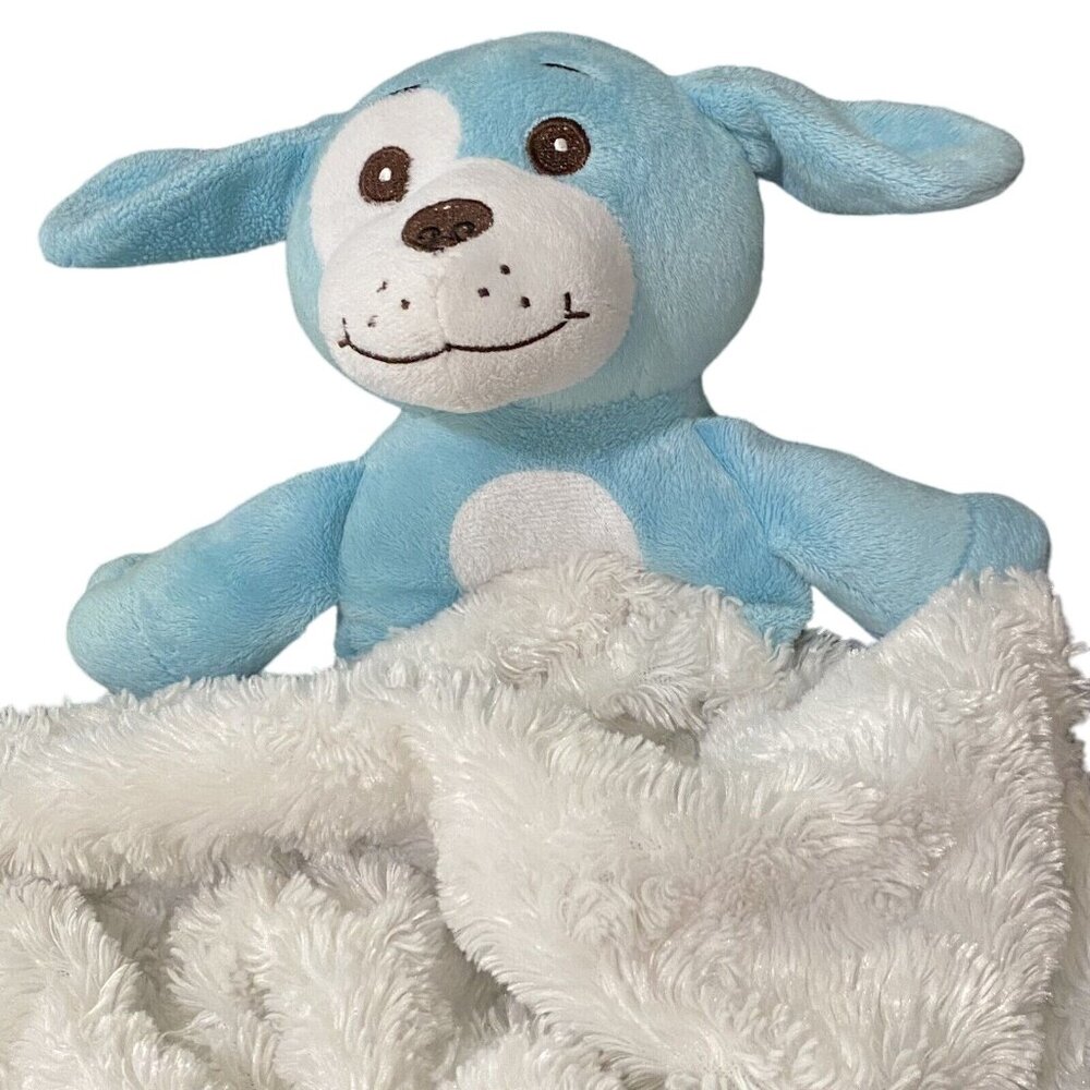 Kinder Keepsakes Plush Puppy Dog Lovey‎ 29" Blue Soft Eyes Security Blanket